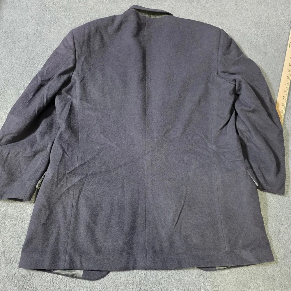 Zylos George Machado Mens 42L Blazer Charcoal Cashmere Blend Italian Fabric